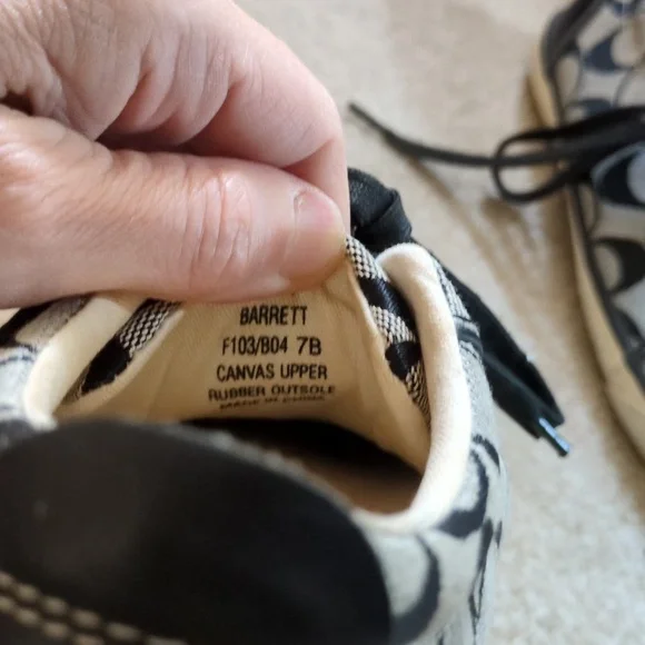 Coach Shoes, Size 7. Worn A Few Times. Canvas, Leather & Rubber. - Picture 7 of 7